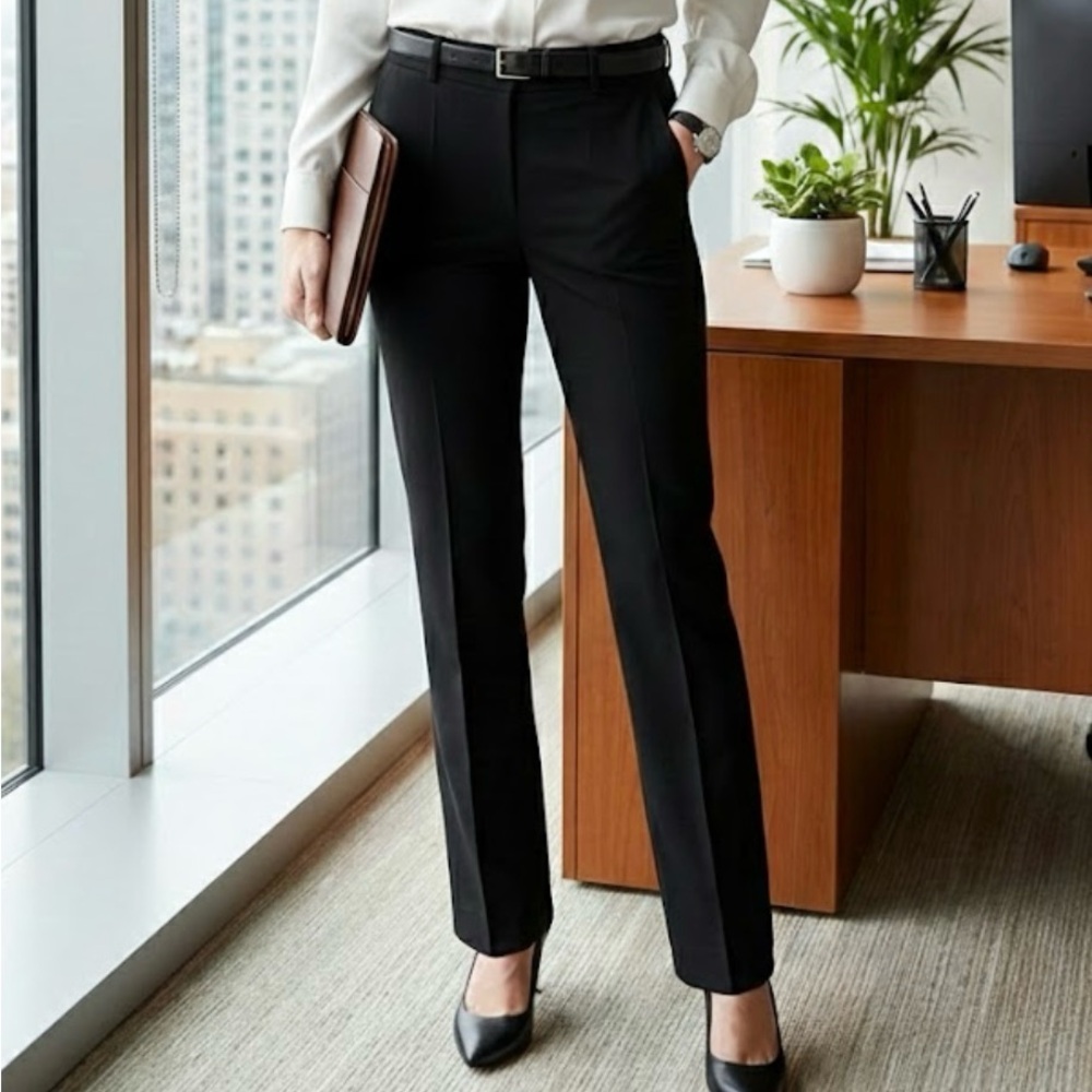 Zara Classic Black Straight Leg Pants